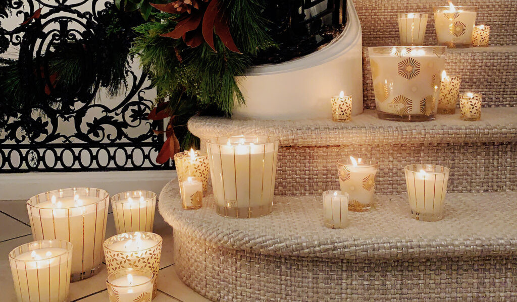A group of lit candles.