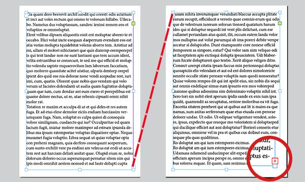 A layout scheme of words in InDesign.