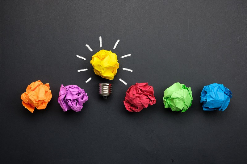 A paper lightbulb.