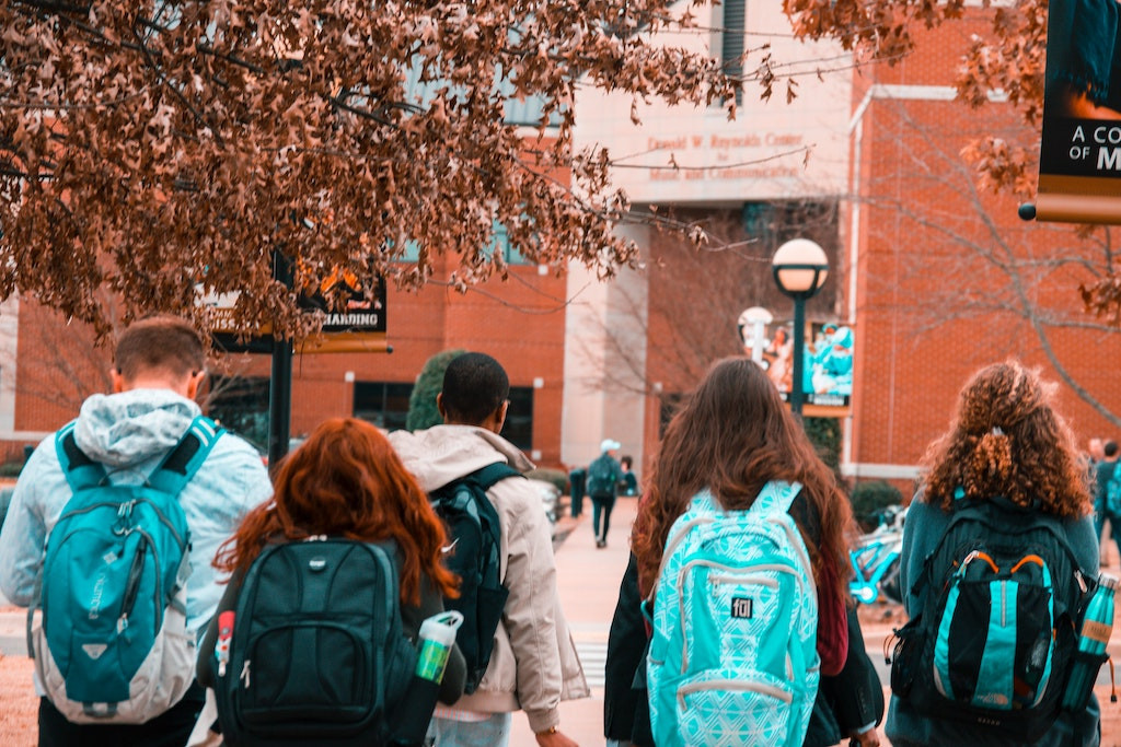Students in a street