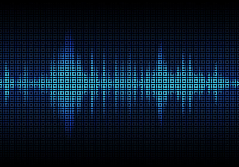 A digital representation of sound waves.