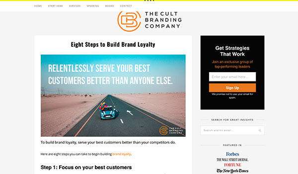 The Cult Branding website.