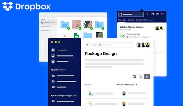 A screenshot of the Dropbox website.