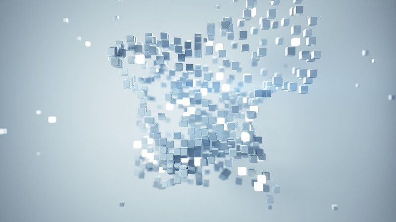 A bunch of particles floating together.