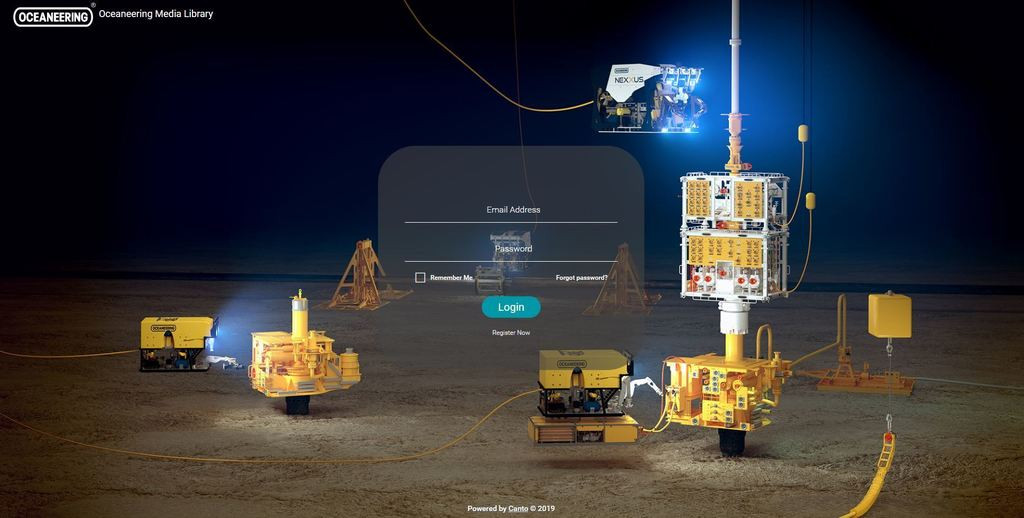 Oceaneering Canto log-in screen