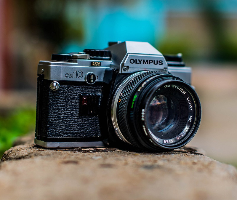 An Olympus camera outdoors.