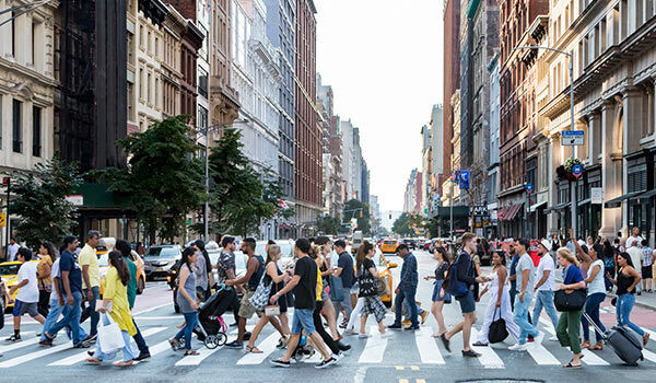 People on a crosswalk.