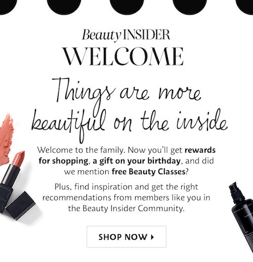 Email from Sephora's Beauty Insider program