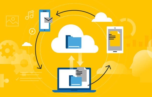 illustration of cloud-based server