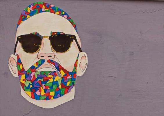 a man's face in colour