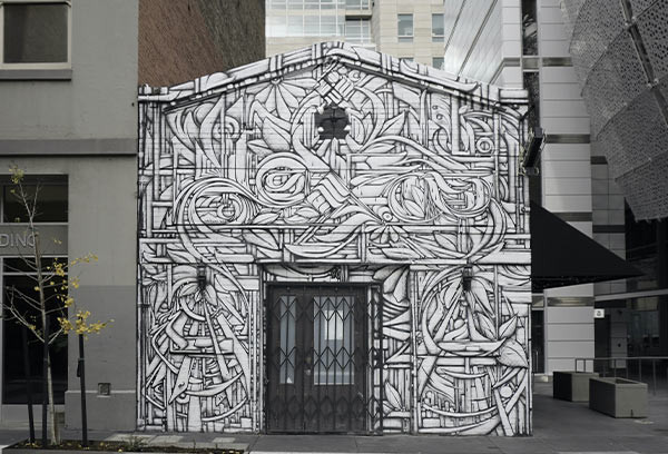 A unique house in the city.