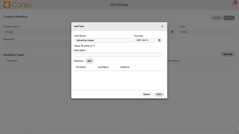 A data input interface in digital asset management.
