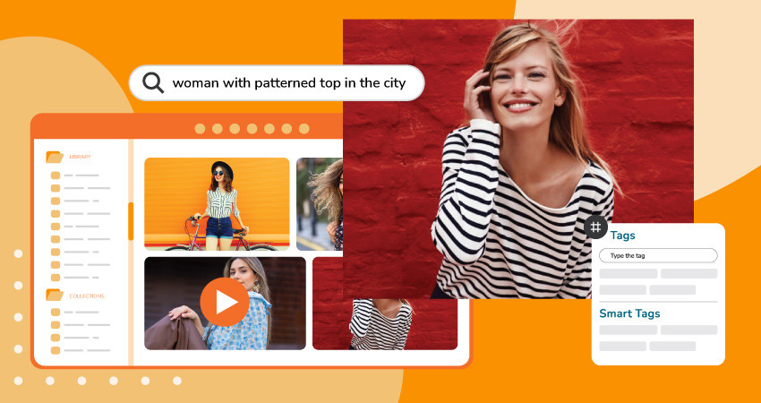 Fashion brand images being managed with digital asset management software.
