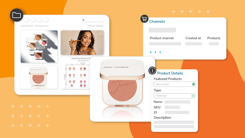A graphic showing images of a makeup brands products and the important details that go with them.