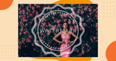 Orange background with an example of image watermarking on top