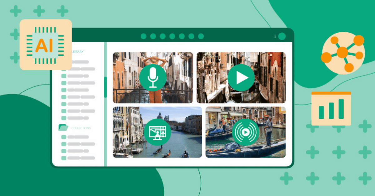Green background with brand style guide elements over the top
