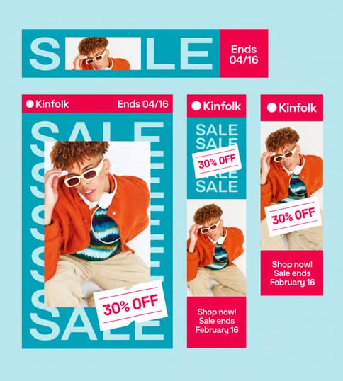 Kinfolk sale banner set in four sizes